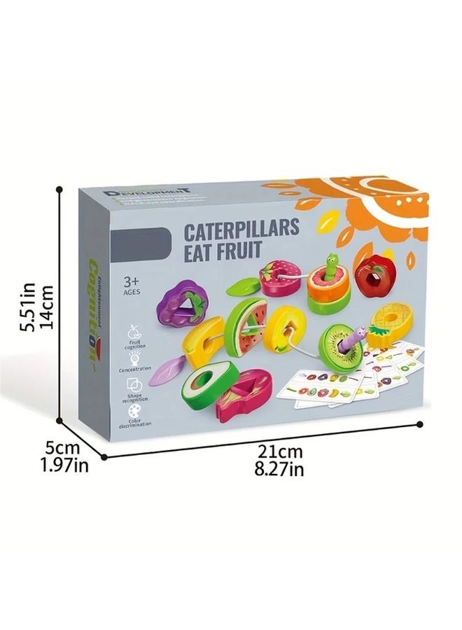 Fruit Skewer Game Beading Kit For Kids With 6 Activity Cards Fine Motor Skills Gift - Image 2